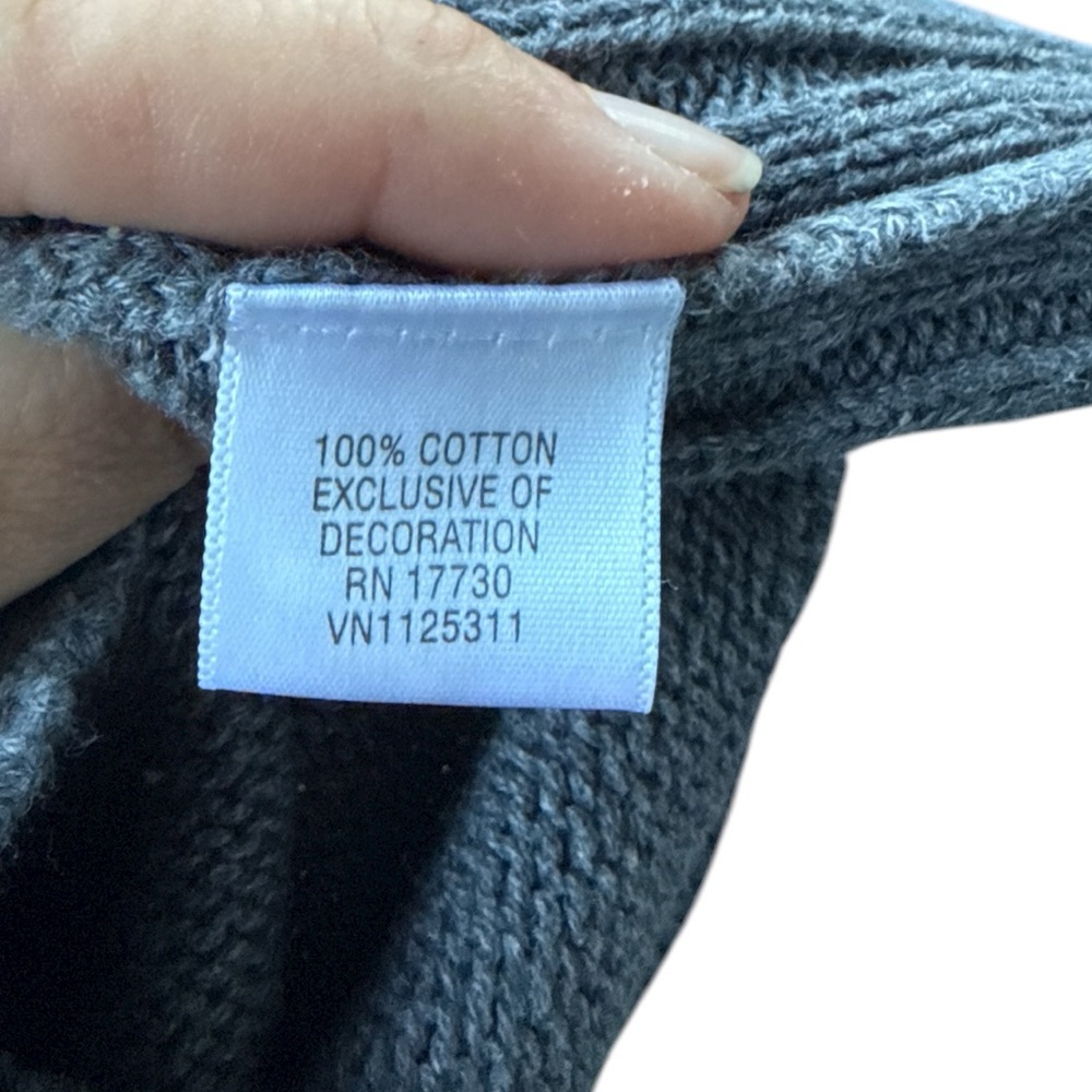 Converse Grey Shawl Collar Sweater Large Japan Cozy Minimalist Vintage Knit Fall - Picture 8 of 8